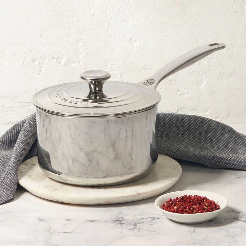 Le Creuset Signature Stainless Steel Saucepan with Lid image number 1